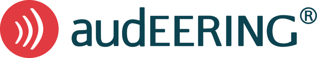 The logo of Audeering, links to the website of Audeering